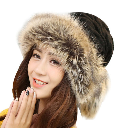 Warm Cap Casual Fur Wool Hip-Hop Hats Knitted Skullies Beanie knit caps Hat for Women Touca Gorro ILML