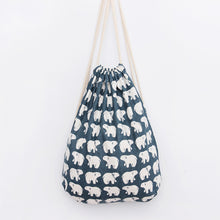 Women Backpack Printing Bear Cat Backpack for girls Drawstring Beam Port Backpack Shopping Bag Travel Bag  ILML