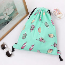 Women Backpack Printing Ice Cream Backpack for girls Drawstring Beam Port Backpack Shopping Bag Travel Bag  ILML