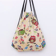 Women Backpack Printing Owl Cat Backpack for girls Drawstring Beam Port Backpack Shopping Bag Travel Bag  ILML