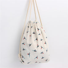 Women Backpack Printing Sparrow Cat Backpack for girls Drawstring Beam Port Backpack Shopping Bag Travel Bag ILML