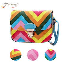 Women Bag PU Leather Rainbow Chain Of Small Messenger Bags Crossbody  ILML