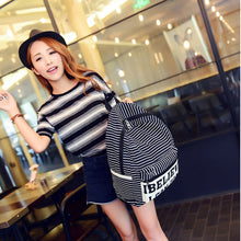 Women backpack Canvas Students school backpacks For Girl Mochila Mujeres Travel bag Striped Printing Backpack Satchel ILML