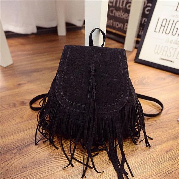 Women backpack Tassel leather school backpacks For Girl Mochila Mujeres Travel bag Backpack Satchel Bags  ILML
