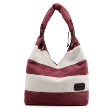 luxury hbags Women Stripe Canvas Large Capacity Shoulder Bags Large Tote Ladies Daily Use Hbag Tote ILML
