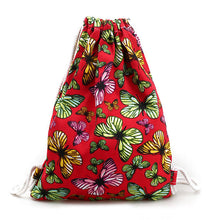 women backpack Canvas Printing Butterfly Backpack for girls Drawstring Bag  ILML