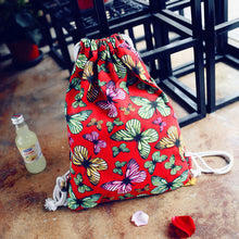 women backpack Canvas Printing Butterfly Backpack for girls Drawstring Bag  ILML