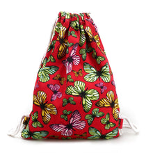 women backpack Canvas Printing Butterfly Backpack for girls Drawstring Bag  ILML