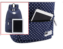 women backpack Polka Dot Canvas Printing Backpack for girls school backpacks Mochila Mujeres Backpacks Travel Rucksacks ILML