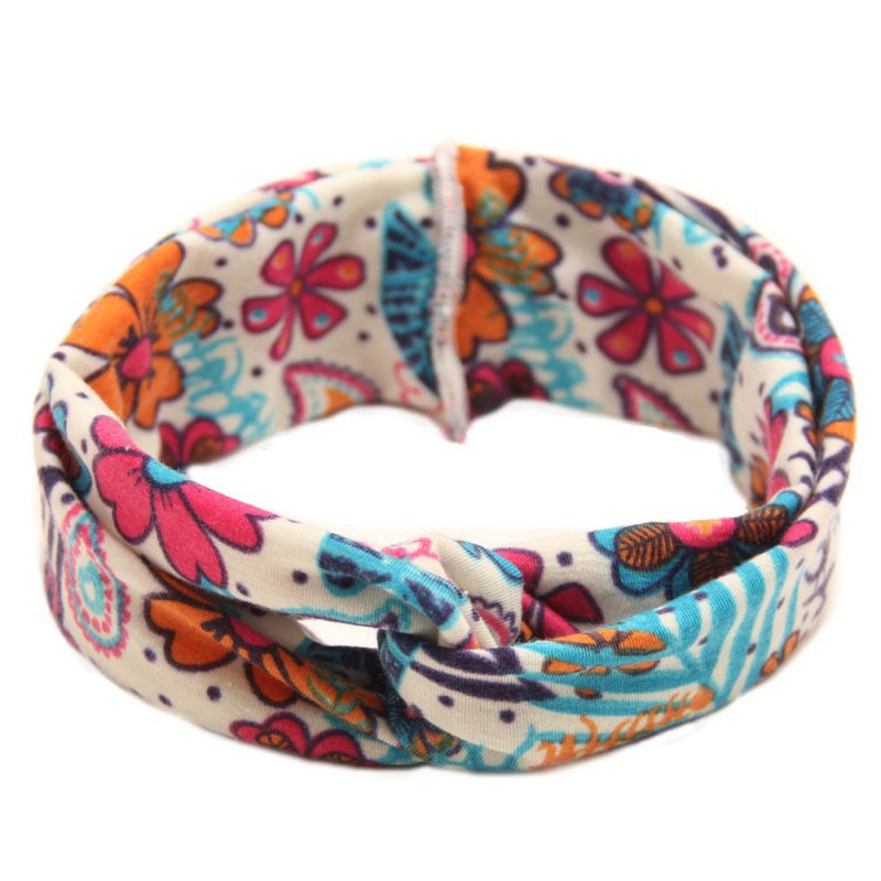 Floral Print Turban Headband Baby Top Knot Headband Girls Headwrap Head Band Hair Accessories Headwear Bandeau Bebe Fille LE3 ILML