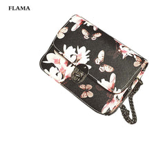 Floral women bag Leather Chain feminina messenger bags hbags famousSingle crossbody Shoulder Lady's bolsos mujer ILML