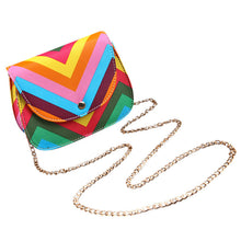 Forward Shoulder Messenger Bags Chain Rainbow Stripes  ILML