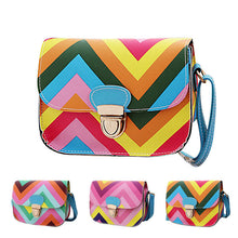 Forward Shoulder Messenger Bags Chain Rainbow Stripes Rainbow Chain Of Small Square Package ILML