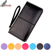 Forward 7 Colors Retro Long Card Holder Purse Leather Stitching Lady Women Wallet Bag  ILML