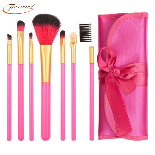 Forward 7Pcs Women Girl Professional Pink Makeup Brush For Powder Eye Shadow Make Up Tools Kit  ILML