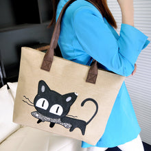 Forward Women Shoulder Bag Canvas Bags Girl Cute Cat Office Lunch Bag  ILML