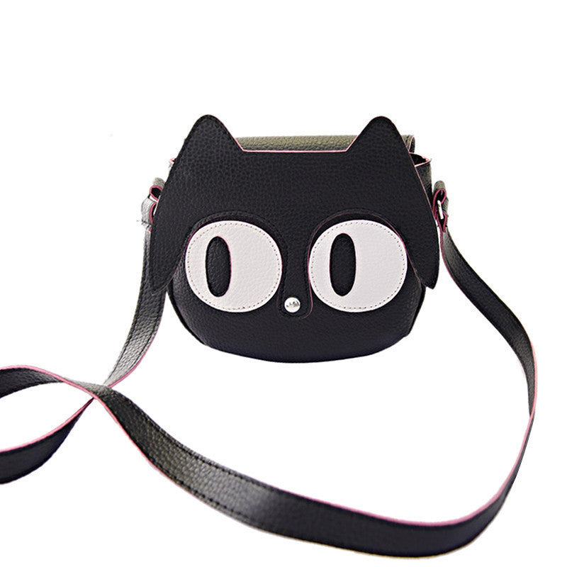 Forward Women Big Eyes Cute Cartoon Shoulder Bag Messenger Bag Shoulder bags Retro Girl PU Leather Tote ILML