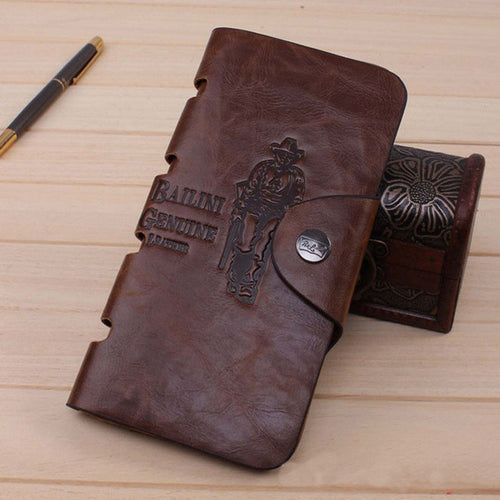 Forward Mens PU Leather Long Wallets Famous Pockets ID Card Clutch Bifold Purse Brown  ILML
