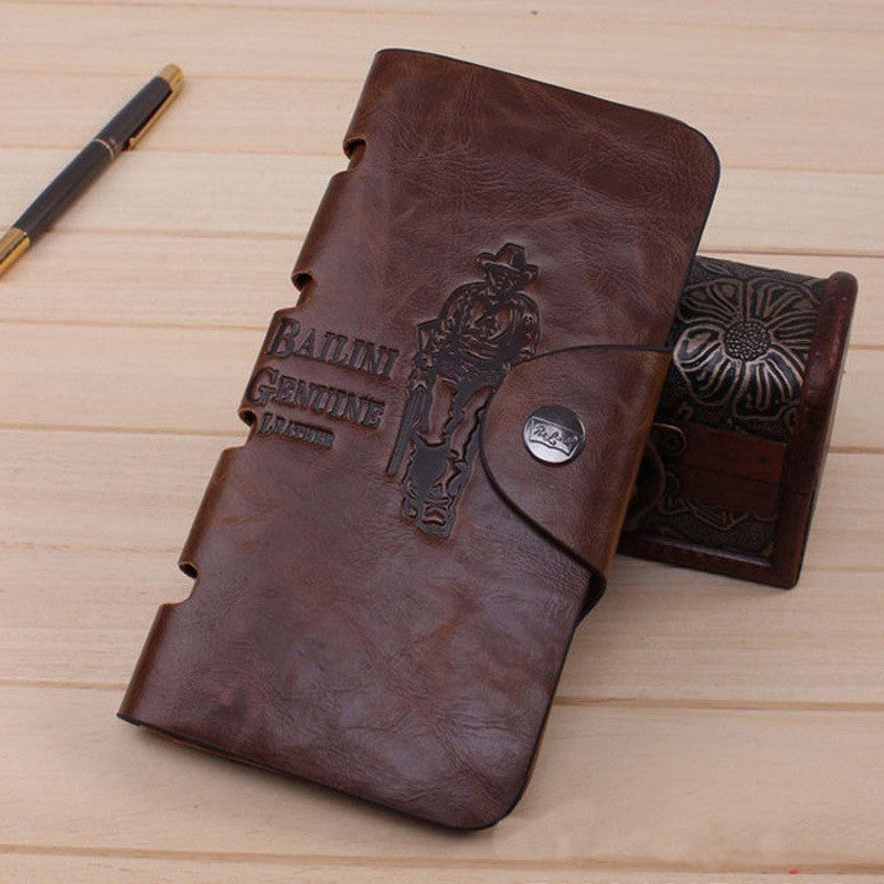 Forward Mens PU Leather Long Wallets Famous Pockets ID Card Clutch Bifold Purse Brown  ILML