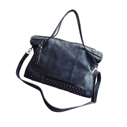 Forward Women Rivet Crossbody Tassel Bag Frosted Messenger Bag Large Capacity ILML