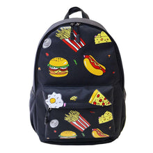 Forward Cute Design Double-Shoulder Canvas Hamburger Backpack Schoolbag Mujer Mochila Escolar Feminina Fast ILML