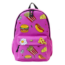 Forward Cute Design Double-Shoulder Canvas Hamburger Backpack Schoolbag Mujer Mochila Escolar Feminina Fast ILML