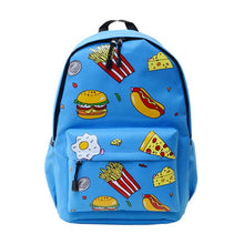 Forward Cute Design Double-Shoulder Canvas Hamburger Backpack Schoolbag Mujer Mochila Escolar Feminina Fast ILML