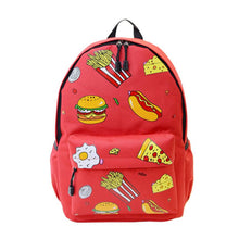 Forward Cute Design Double-Shoulder Canvas Hamburger Backpack Schoolbag Mujer Mochila Escolar Feminina Fast ILML