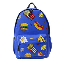 Forward Cute Design Double-Shoulder Canvas Hamburger Backpack Schoolbag Mujer Mochila Escolar Feminina Fast ILML