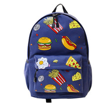 Forward Cute Design Double-Shoulder Canvas Hamburger Backpack Schoolbag Mujer Mochila Escolar Feminina Fast ILML