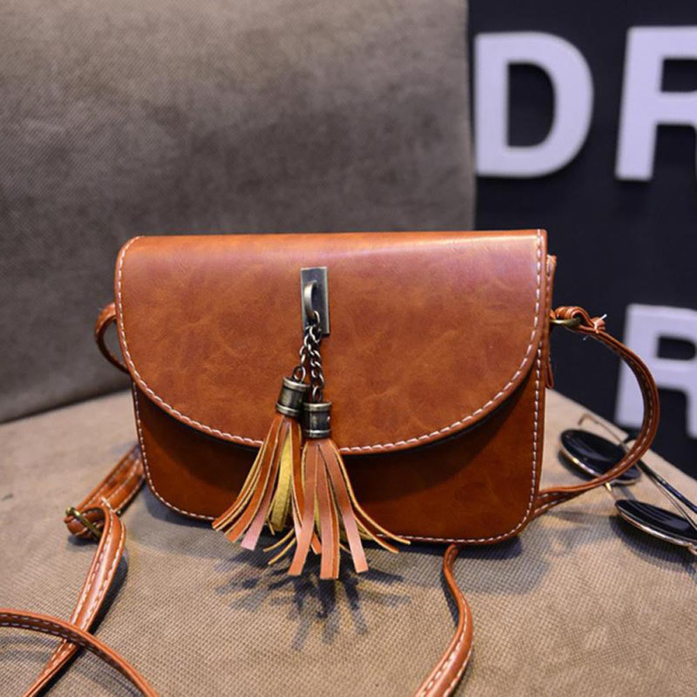 Forward Leather Tassels Crossbody Women Hbag Satchel Messenger Bag  ILML
