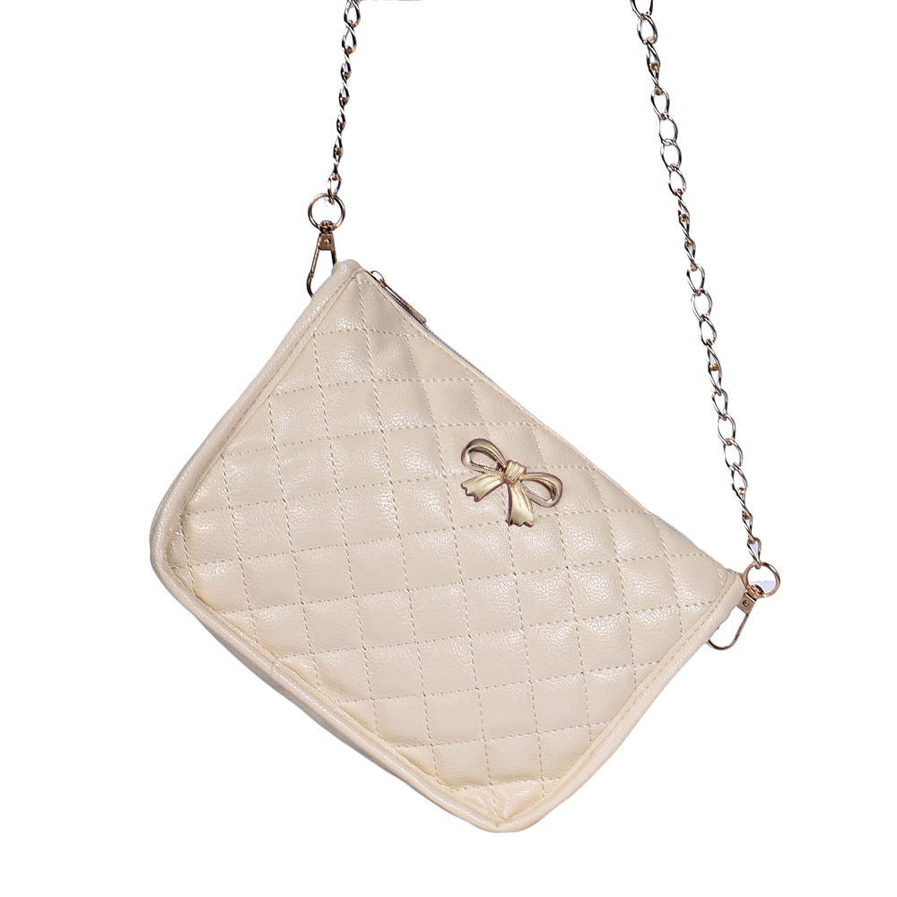 Forward Women Solid Bow PU leather Chains Shoulder Bags Tote Purse Leather Messenger Hobo Bag ILML