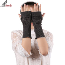 Forward Half Finger Hollow Out Leaves Warm Free Size Wrist Gloves Mittens  ILML