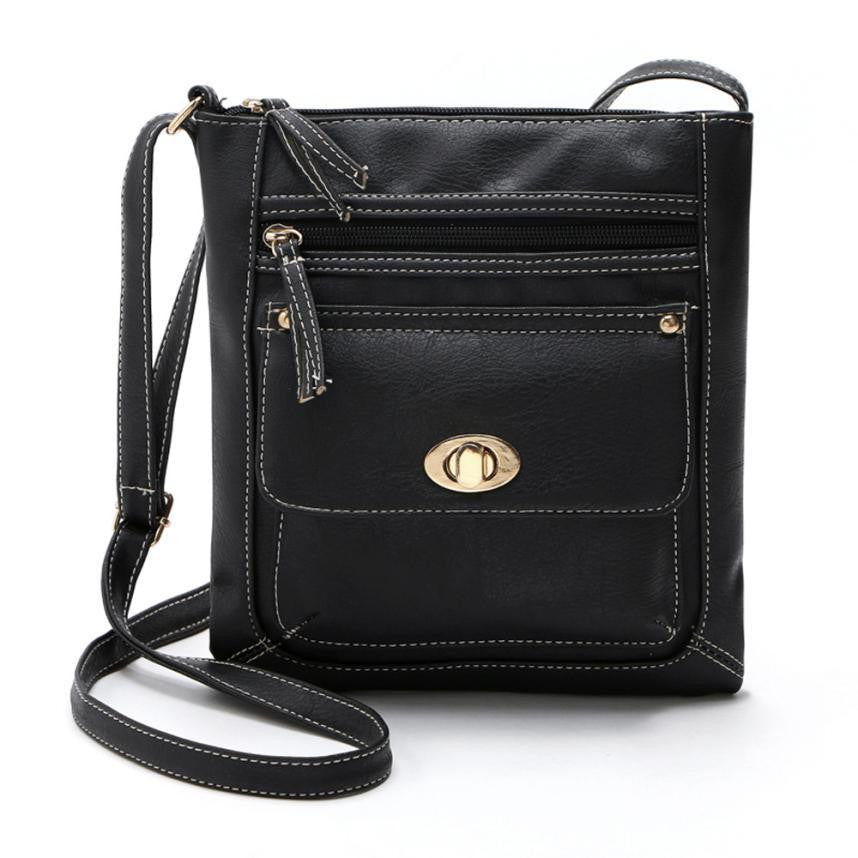 Forward Women's Shoulder Bag Solid PU Leather Satchel CrossBody Messenger Bag w Zipper Pocket  ILML