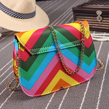 Forward Women Girl bag Shoulder Messenger Bag Chain Rainbow Stripes  ILML