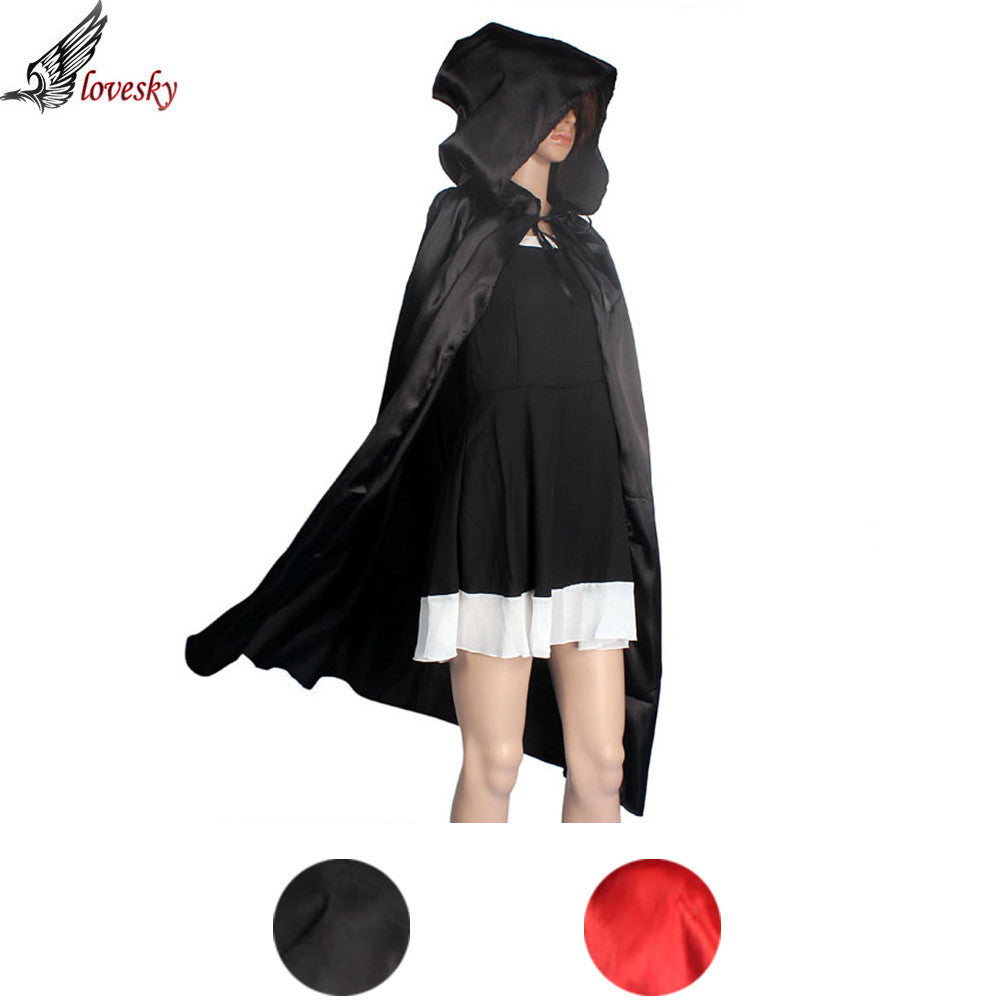 Forward Hooded Cloak Coat Wicca Robe Medieval Shawl Halloween Party  ILML
