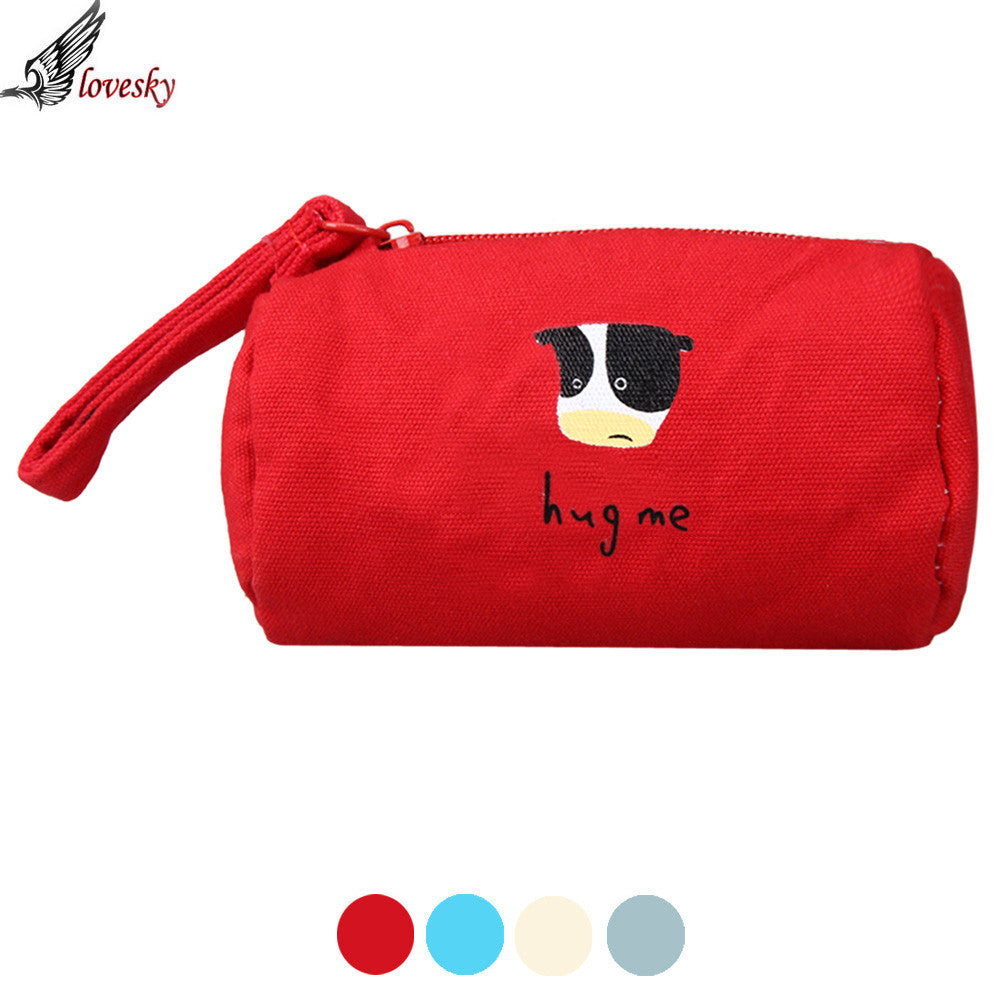 Forward Canvas Animal Prints Cylinder Mini Zipper Coin Purse Card Holder  ILML