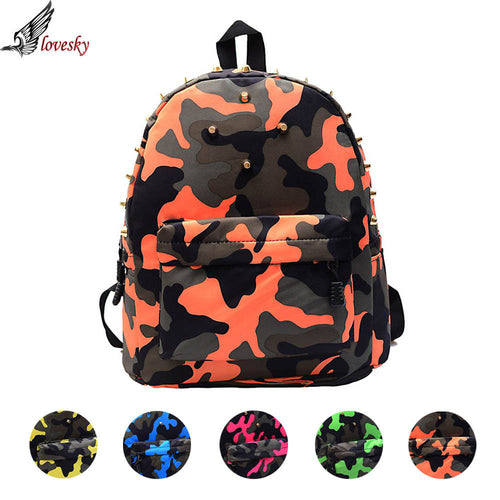 Forward Children School Bag Rivets Camouflage Backpack Cute Baby Toddler For Students  ILML