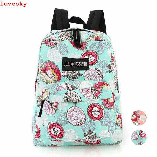 Forward Girl Canvas Rucksack Backpack School Bag Book Zipper Shoulder Bag  ILML