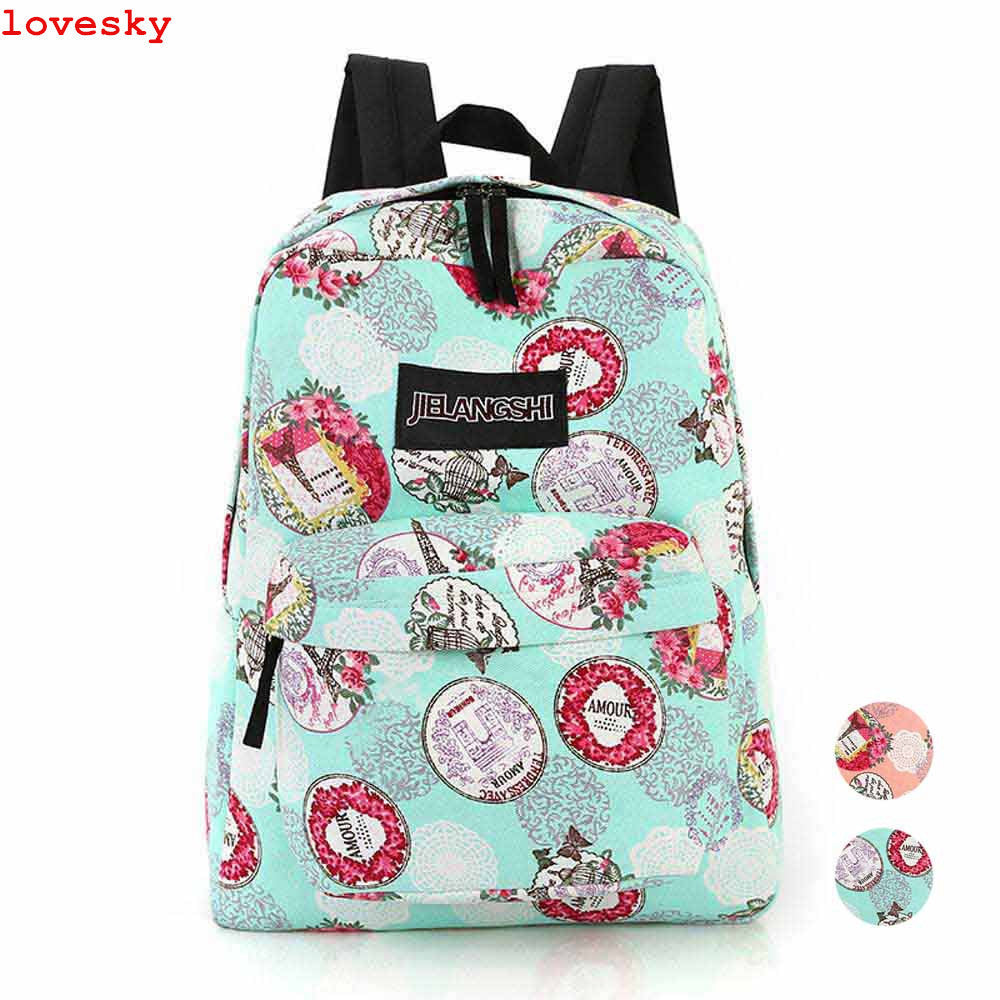 Forward Girl Canvas Rucksack Backpack School Bag Book Zipper Shoulder Bag  ILML