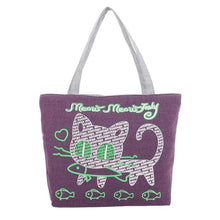 Forward Girl Women Cute Cartoon Cat Bags Shoulder Bag Canvas Casual Hbag ILML