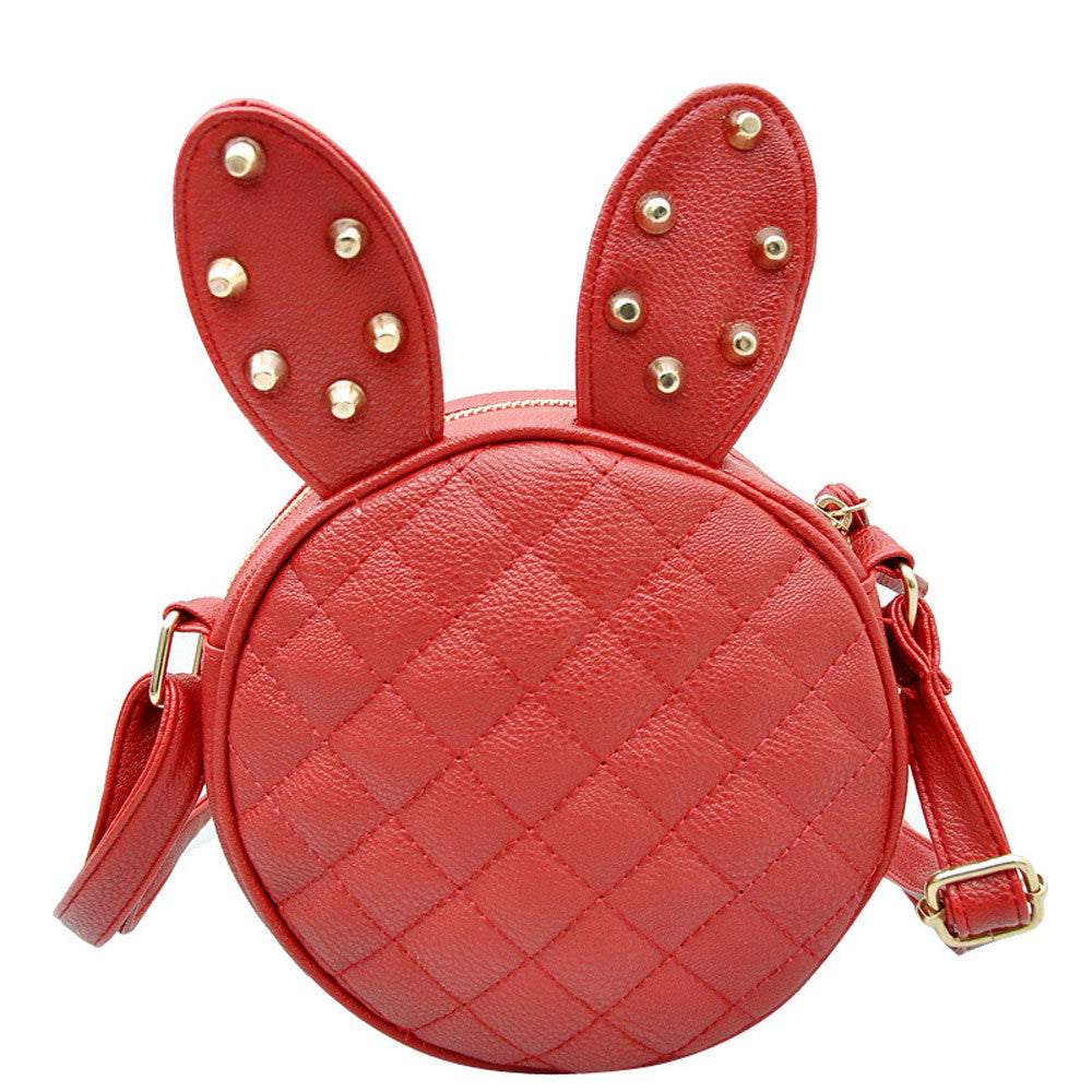 Forward Women Girl Rabbit Ear Leather Round Hbag Shoulder Messenger Bag Special design  ILML