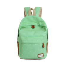 Forward Double-Shoulder Girls Canvas Dots Schoolbag Students Backpacks  ILML