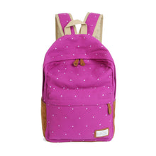 Forward Double-Shoulder Girls Canvas Dots Schoolbag Students Backpacks  ILML