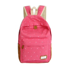 Forward Double-Shoulder Girls Canvas Dots Schoolbag Students Backpacks  ILML