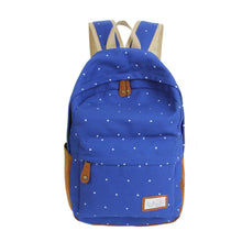 Forward Double-Shoulder Girls Canvas Dots Schoolbag Students Backpacks  ILML
