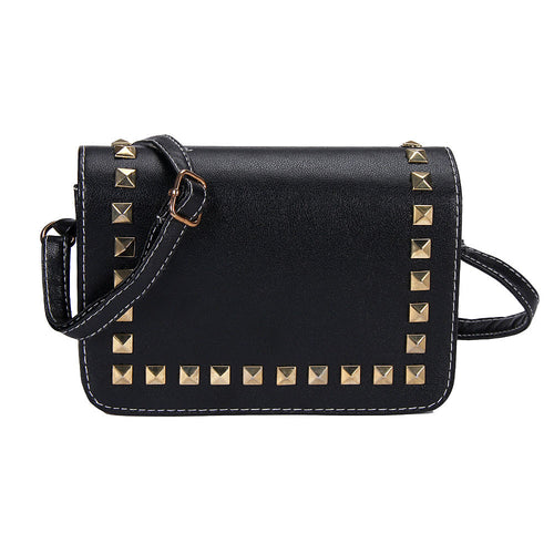 Forward Vintage Women Lmitation Leather Shoulder Rivet Hasp Bag Satchel Hbag For Ladies Women Message Bag ILML