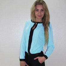 Forward Women Loose Chiffon Tops Long Sleeve Turn-down Collar Shirt Casual Blouse Plus Size  ILML