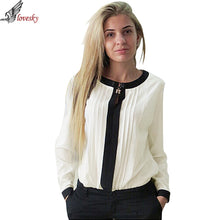 Forward Women Loose Chiffon Tops Long Sleeve Turn-down Collar Shirt Casual Blouse Plus Size  ILML