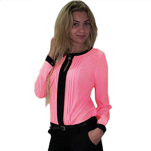 Forward Women Loose Chiffon Tops Long Sleeve Turn-down Collar Shirt Casual Blouse Plus Size  ILML